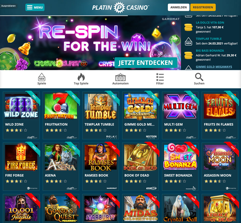 platincasino website