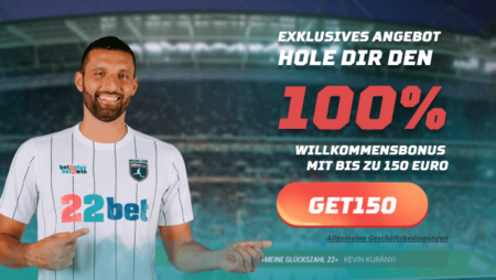 22bet Bonus – Bis zu 130 Euro exklusive Prämie sichern