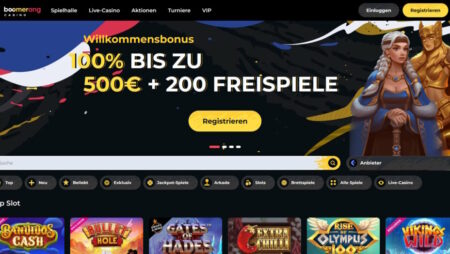 Boomerang Casino vergibt 50 Freispiele als wöchentlichen Reload Bonus