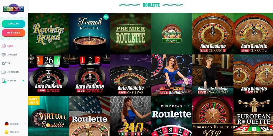 Spinia Casino veranstaltet alle 7 Tage Tischturnier