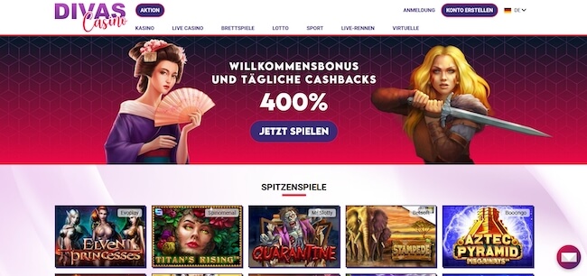 Divas Casino gewährt Cashback-Bonus im Live-Casino