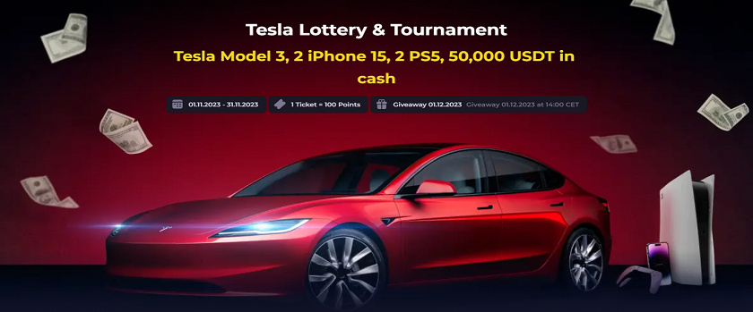 Tesla Model 3 – Turnier-Lotterie im CryptoLeo Casino