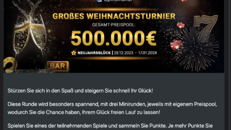 Weihnachtsturnier von Spinomenal geht in die 4. Runde