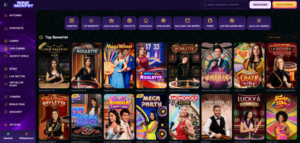 Nova Jackpot Casino Live